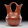 Maria and Julian Martinez (San Ildefonso, 1887 - 1980/ 1879-1943) Redware Pottery Wedding Vase, From the Estate of Clem Caldw