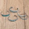 Zuni Needle Point Turquoise and Silver Cuff Bracelets