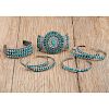 Zuni Silver and Needle Point Turquoise Bracelets