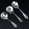 Collection of Three (3) Wallace "Grand Baroque" Sterling Silver Serving Spoons.