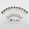 Set of Twelve (12) Wallace "Grand Baroque" Sterling Silver Round Bowl Soup Spoons.