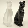 Set of Two (2) Baccarat Egyptian Cat Figurines.