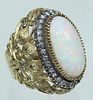 A Ladies 18 Karat Opal & Diamond Ring