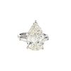 Ladies Platinum 5.66 Carat Pear Diamond Ring