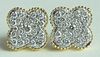 Van Cleef & Arpels Style Diamond Clover Earrings