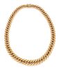 A 14 Karat Yellow Gold Graduated Curb Link Necklace, Uno A Erre, 34.60 dwts.