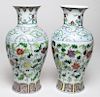 Chinese Porcelain Doucai Vases, Pair