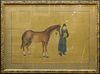 Chinese Horse & Groom Painting, Ink on Silk