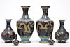 Chinese Cloisonne Dragon Vases