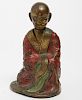 Chinese Bronze & Enamel Arhat Figure