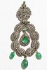 Indian or Turkish Gold, Emerald, & Diamond Pendant