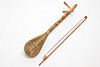 Ethnographic Lute Instrument & Bow, Painted