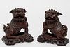 Chinese Foo Dogs, Carved Wood with Glass Eyes