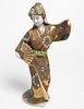 Japanese Satsuma Porcelain Dancing Geisha Figurine