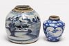 Japanese Porcelain Vases, 2 Blue & White