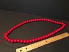 A FINE Chinese Red Coral Long and Large Beads Necklace, 32" long, 14-16 cm beads