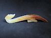 OLD Chinese White Jade Dragon Buckle Hook with Russet, 10 cm x 2.3 cm x 2 cm