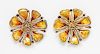 A Pair of Gilt Silver and Polychrome Enamel Flower Pendant Brooches, Karl J-rgen Otteren for David Andersen, 29.60 dwts.