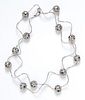 A Silver "Moon" Sphere Longchain Necklace, 40.90 dwts.