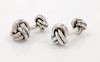 A Pair of Sterling Silver Knot Motif Cufflinks, Tiffany & Co., 10.80 dwts.