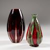 Bohemian Art Deco Glass Vases, Lot of Two