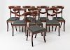 Set of Eight Regency Carved Mahogany Dining Chairs