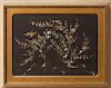 20th Century School: Mother-of-Pearl Inlaid Picture of Birds on a Flowering Tree