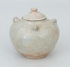 Chinese White Glazed Pottery Jar and Cover