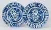 Pair of Arita Ware Blue and White Porcelain Chargers, in the Style of the Dutch East India Company