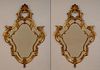 Pair of Venetian Rococo Style Carved Giltwood Mirrors
