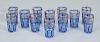 Set of Twelve Moroccan Blue and Gilt Tea Glasses