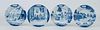 Set of Four Dutch Delft Month Plates, Retailed by the Metropolitan Museum of Art