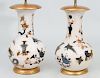 Pair of Decoupage Vases, Mounted as Lamps