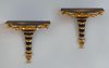 Pair of Painted and Parcel-Gilt Wall Brackets