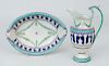 English Pearlware Basin and Pitcher