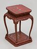 Chinese Mother-of-Pearl Inlaid Red Lacquer Stand