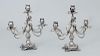 Pair of Continental Art Nouveau Silver-Plated Three-Light Candelabra