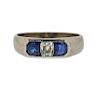 Art Deco Platinum Diamond Blue Stone Ring