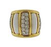 David Webb 18k Gold Platinum Diamond Enamel Ring