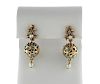 Antique 14k Gold Pearl Turquoise Earrings