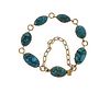 Native American 14k Gold Turquoise Bracelet