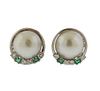 18k Gold Diamond Mabe Pearl Earrings