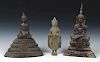 3 Antique Asian/Thai Bronze Buddha Figures