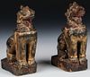 Pair of Antique Burmese Gilt Foo Dogs
