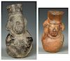 2 Pre-Columbian Mayan Figural Vessels, 300-800 CE