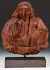 15th C. Continental Oak Carving of an Abbot