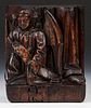 17th C. Carving of Matthew the Angel, French Oak