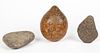 2 Carved Stones & Incised Peruvian Gourd
