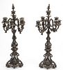 Pair of Gothic Style Metal Candelabras