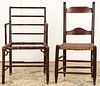 2 Antique Chairs: Bamboo Regency and Shaker